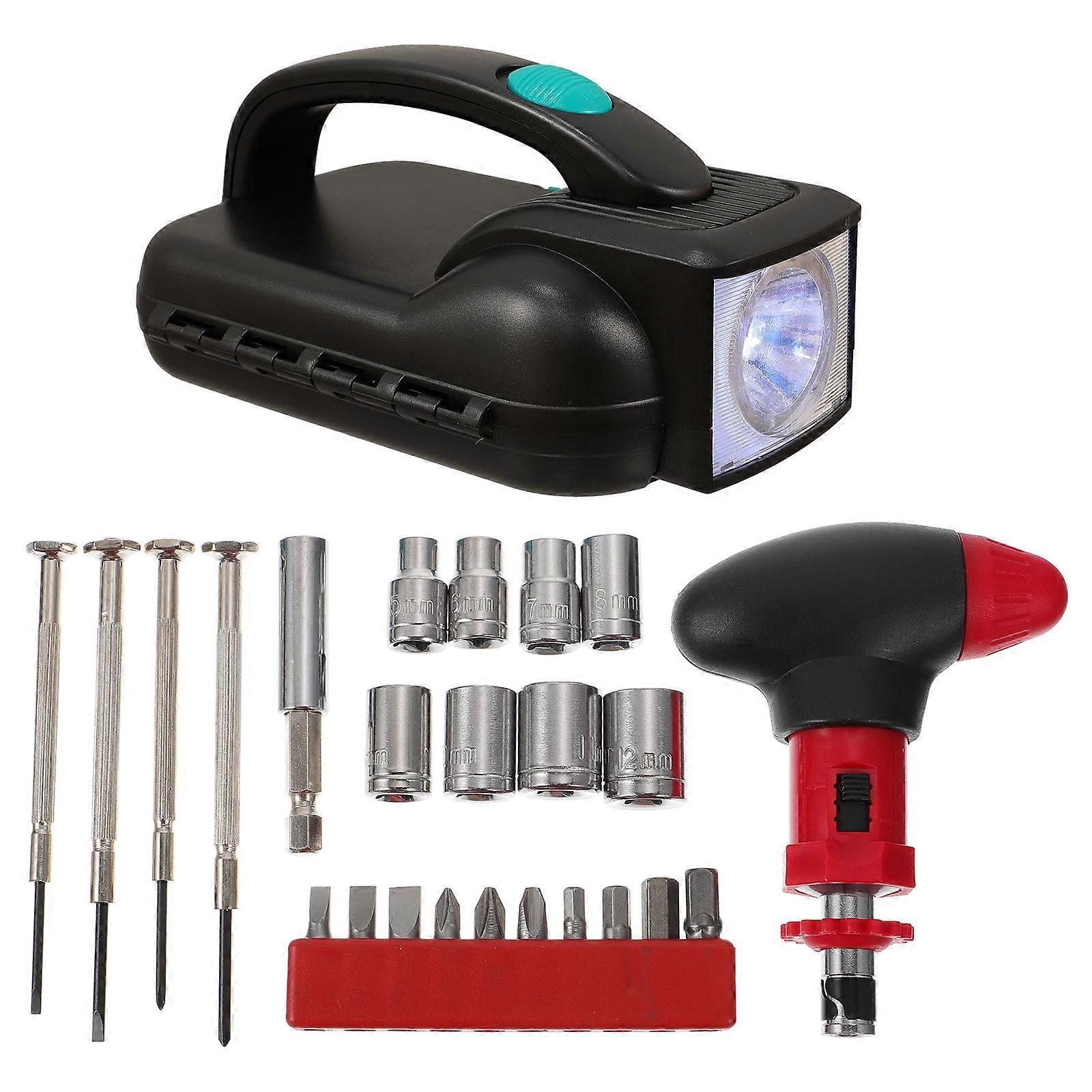 Durable Outdoor Flashlight ABS Material for Camping Home Use Black Suitable for Various Occasions 1Set
