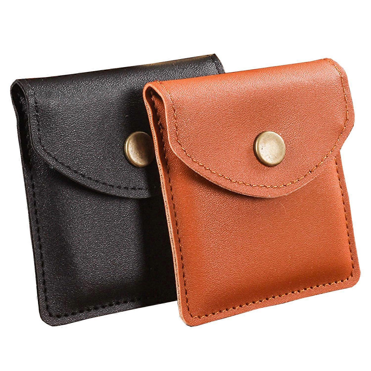Pocket Ashtrays, Pack of 2, Portable Compact Reusable Ashtrays (Black, Brown)