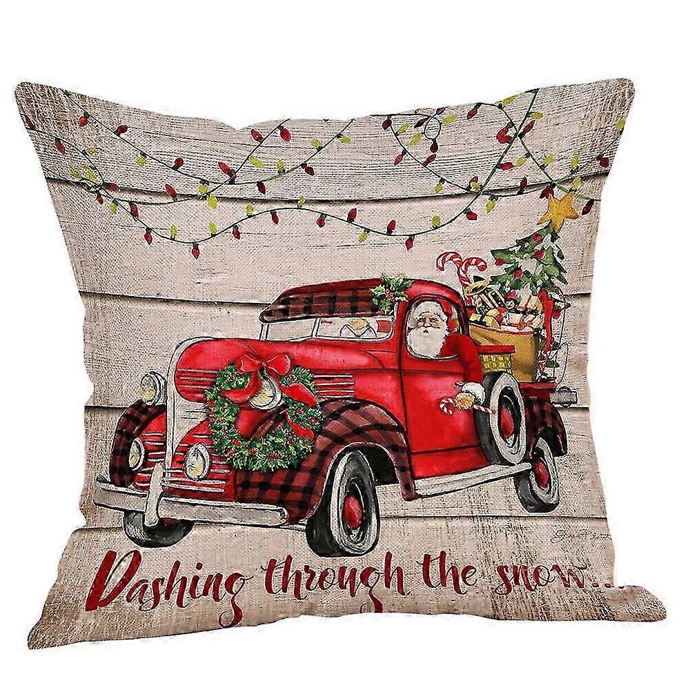 Feliz Natal com tema de carro com tema de Natal Capa de fronha almofada para design de decoração de casa
