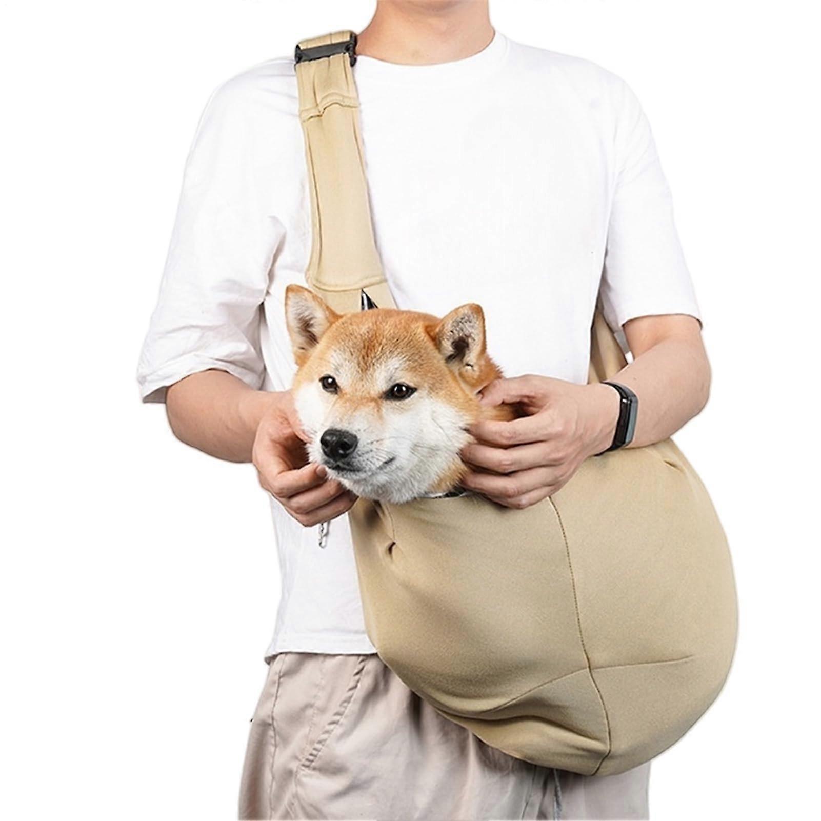 Cat Carrier  Portable Pet Transport with Adjustable Straps, Lightweight for Travel Khaki