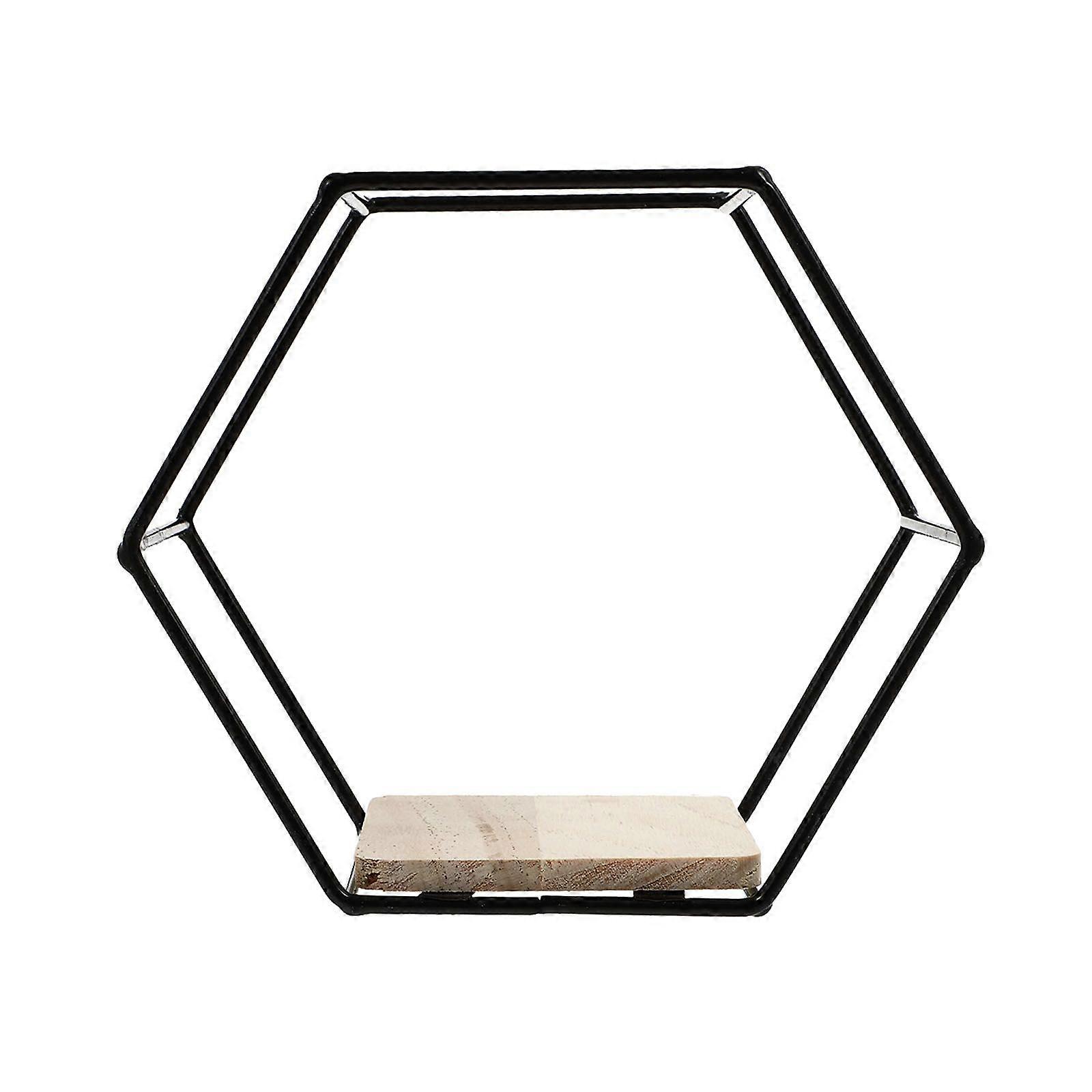 1pc Hexagon Shape Storage Rack Scaffale di stoccaggio a parete Scaffale di stoccaggio in ferro Rack sospeso a parete