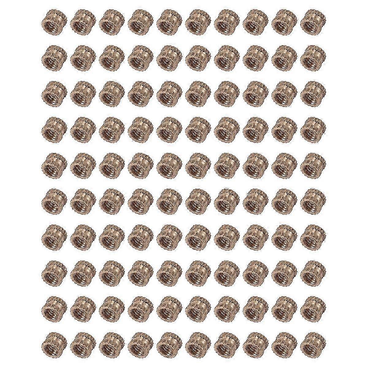 M3 x 3mm Female Thread Brass Knurled Threaded Insert Embedment Nuts 100PCS Edition 0708