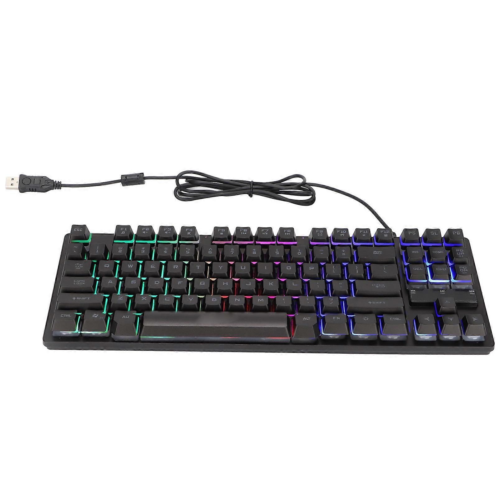 Mechanical Sensitive Triggering Lightweight Portable Two Colors Stitching PC Keyboard for Desktop Laptop