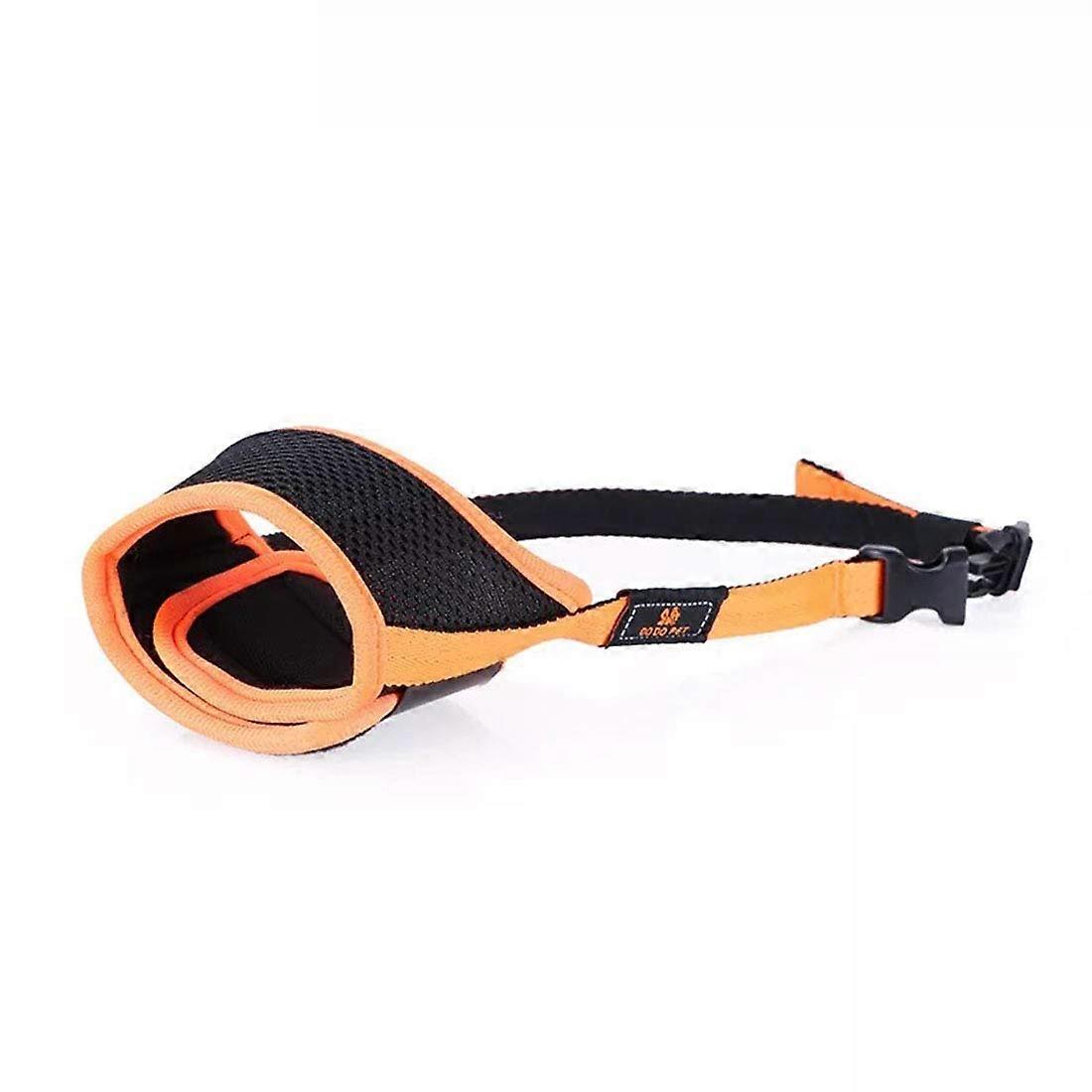 Dog Training Muzzle AntiBark Adjustable Mouth Loop with Velcro Closure XS Orange