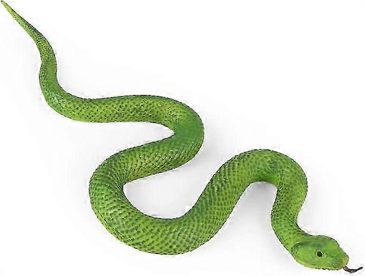 Realistic Soft Rubber Snake Toy Figure for Scaring Birds and Squirrels, Green Garden Snake