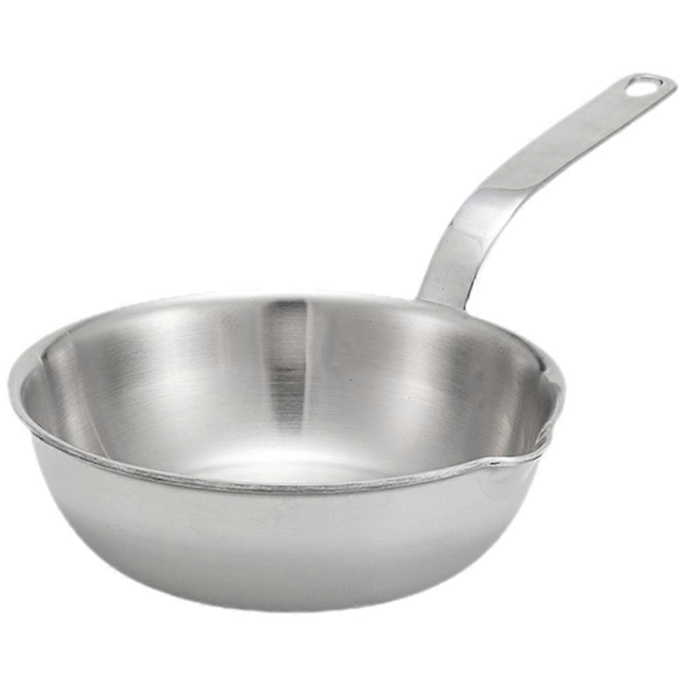 Stainless Steel Milk Pot with Handle and Pouring Spout for Boiling Milk, Soup, and Sauces – Kitchen Cookware with Even Heat Distribution and Easy