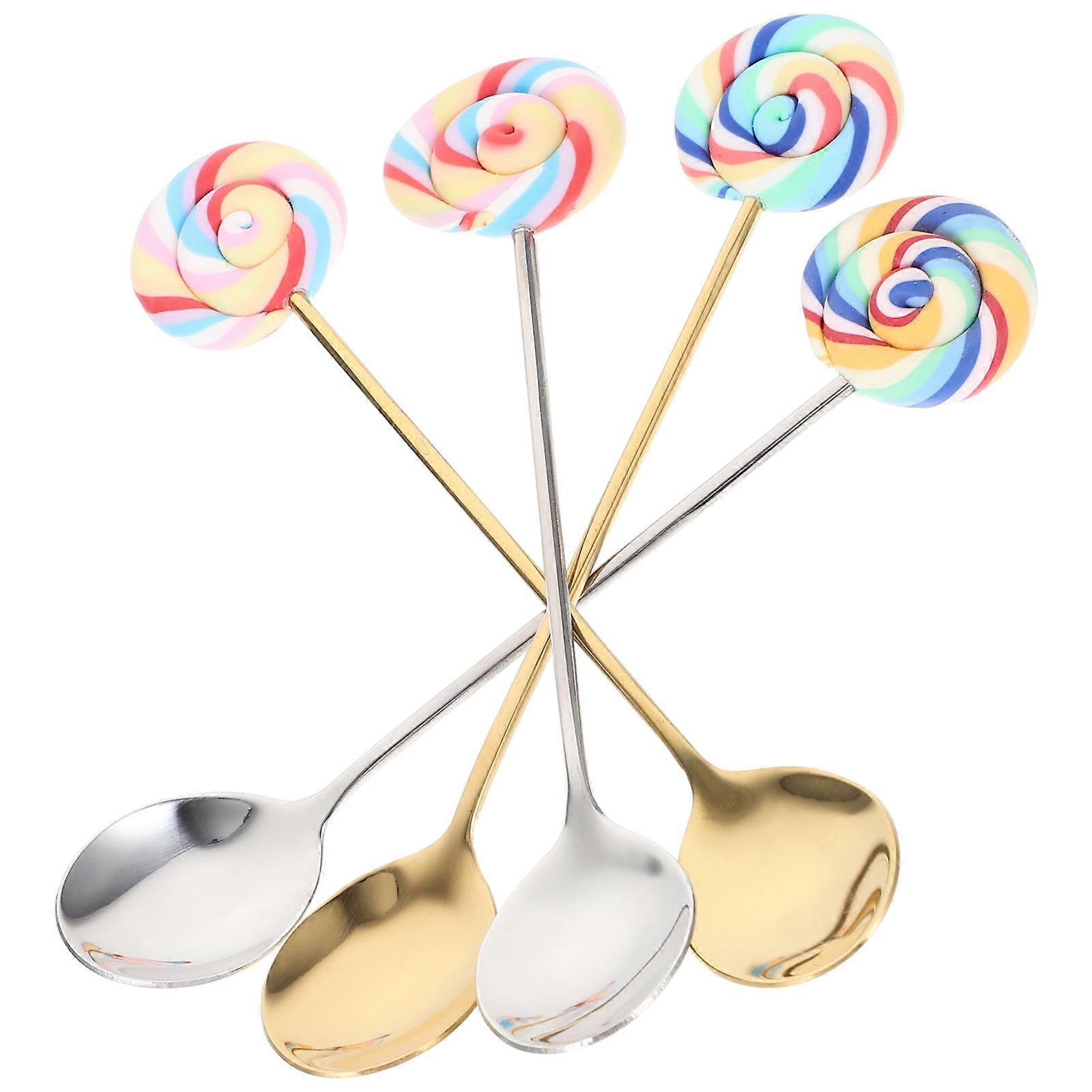 Condiment Spoons Tea Spoons Use 13.5X2.5CM Resin Material 4Set