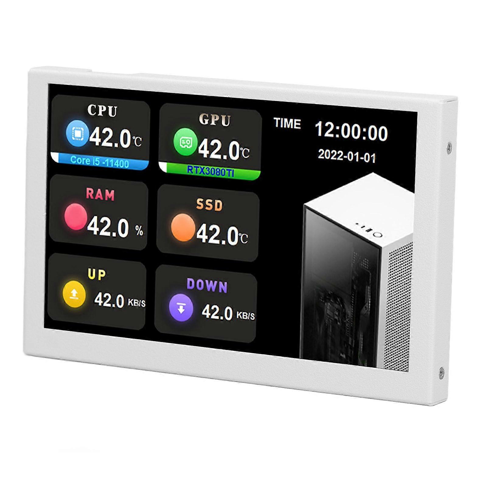 IPS USB Mini Screen 5 Inch, PC Temperature Display, HD IPS, White