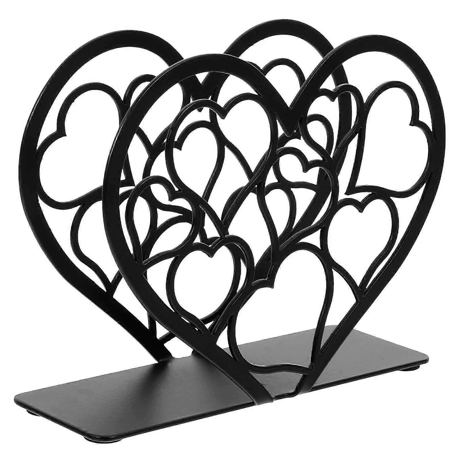 Iron Napkin Holder for Storage Paper with Heart Shape Valentine Decor