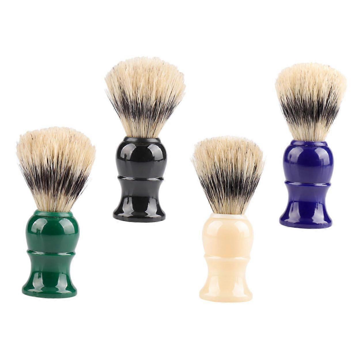 Shaving Brush Set for Men, 4Piece, Beard Brush with Plastic Handle, Portable for Dad on Father's Day