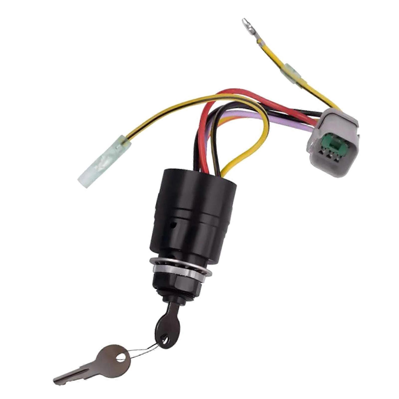 Marine Remote Ignition Switches Assembly for Boats 129572 Ignition Switches with 2 Keys 3 Position 6 Wire Connectors Multicolor