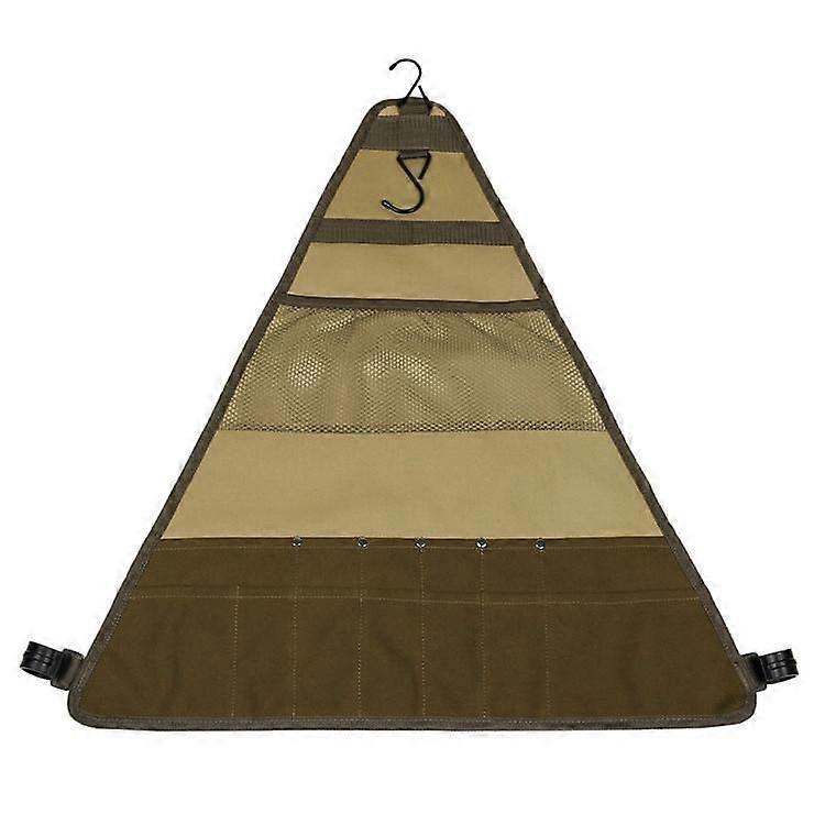 Outdoor Tableware Canvas Storage Bag Portable Picnic Cookware Storage Hanging Bag