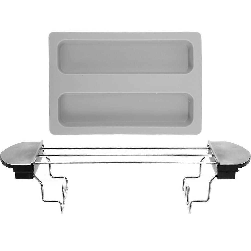 Stainless Steel Toast Rack with Cover Grilling Toast Holder for Toaster, Warming, Baking, Steaming and Cooling Bread, Cookies