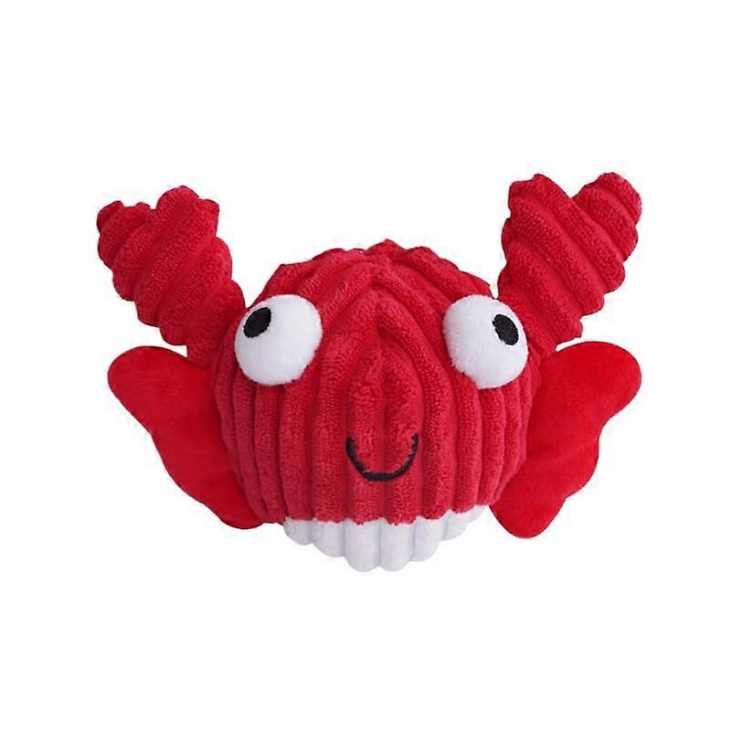 Interactive squeaky dog toy, durable plush ocean creature design with crinkle paper