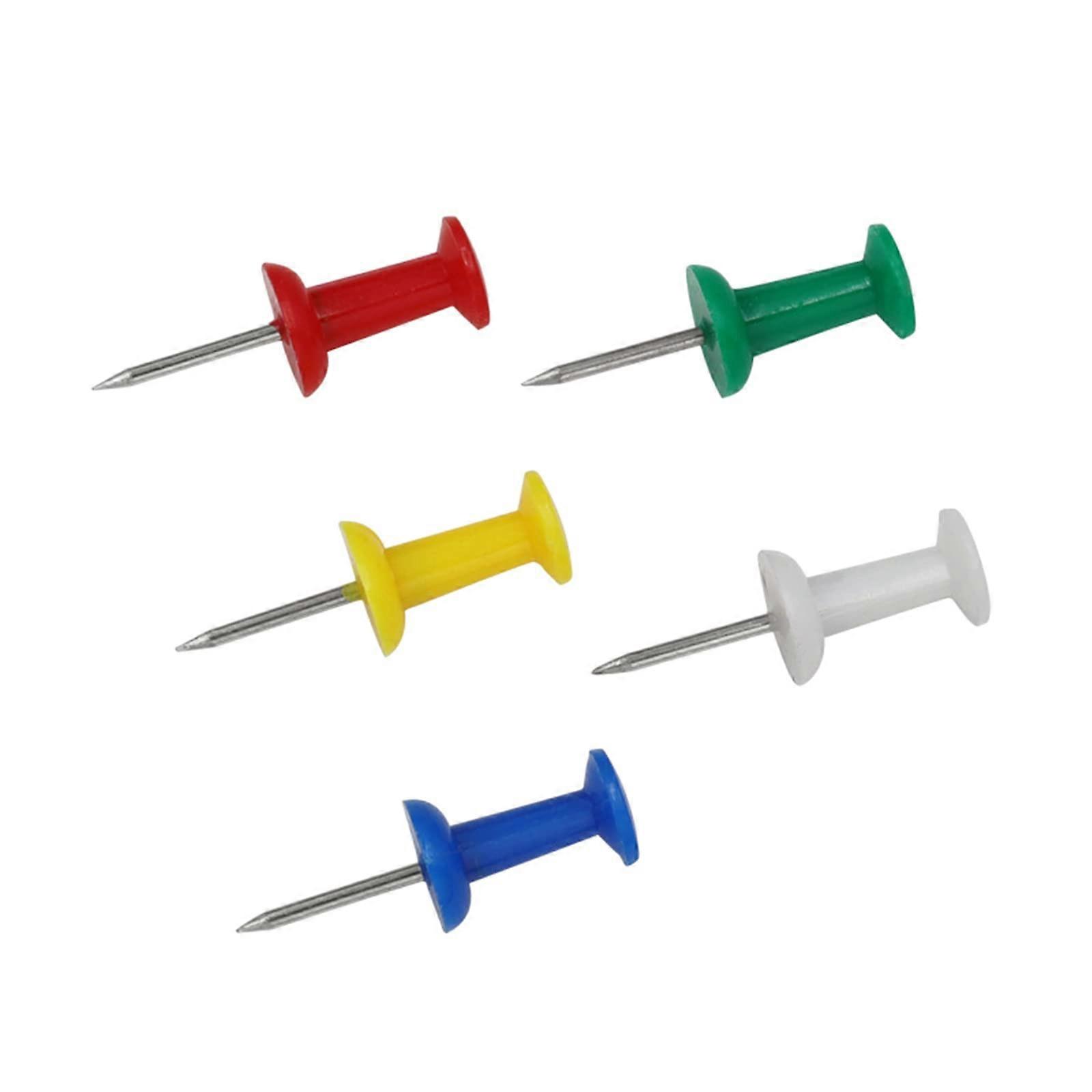 Multicolored thumbtacks, 100 pieces, colored map pins with metal tips for bulletin boards, fabric marking, picture hanging
