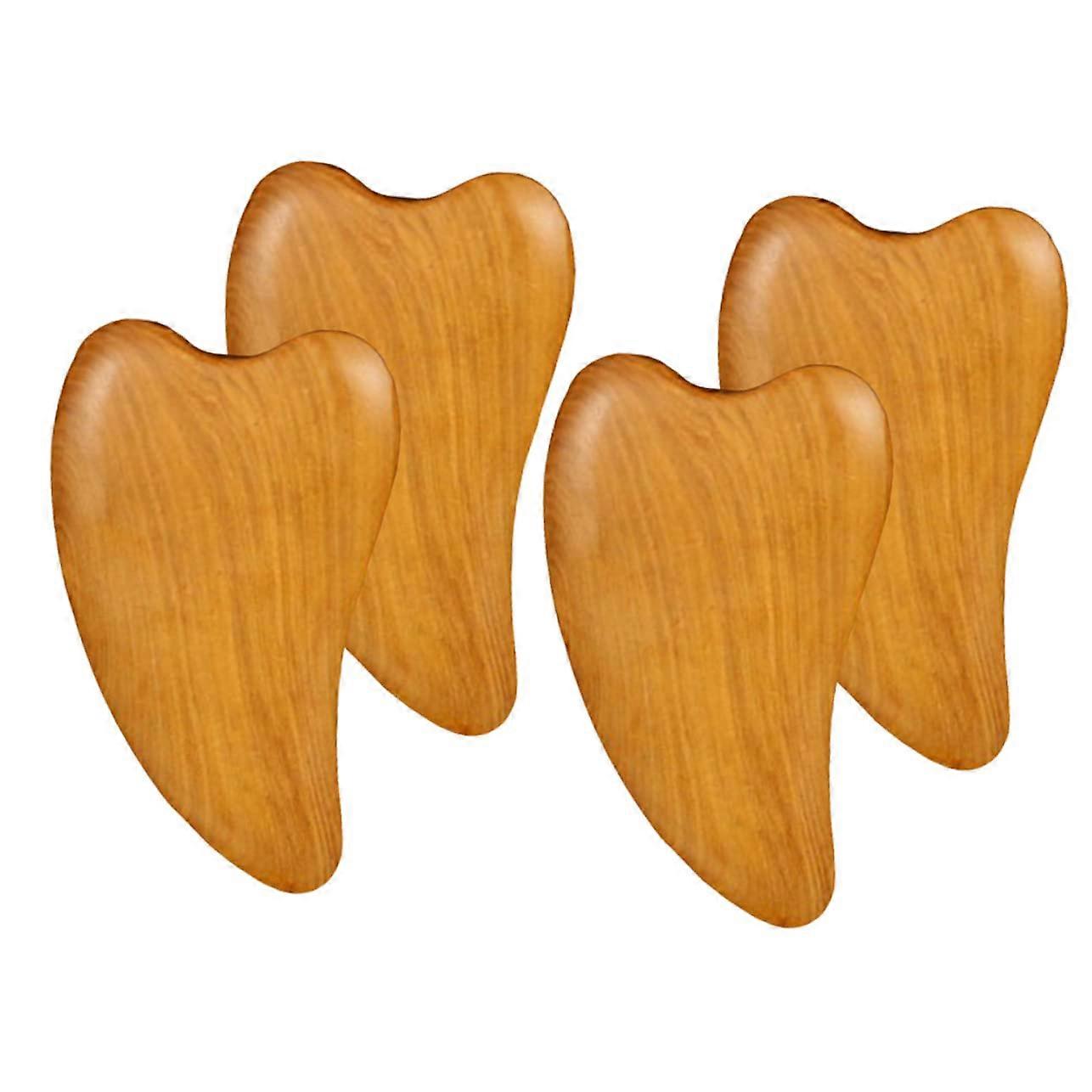Pack of 4 Wooden Scratching Comb Face Hand Massagers Reflexology Scraper Massage Ball Tool for Relaxation