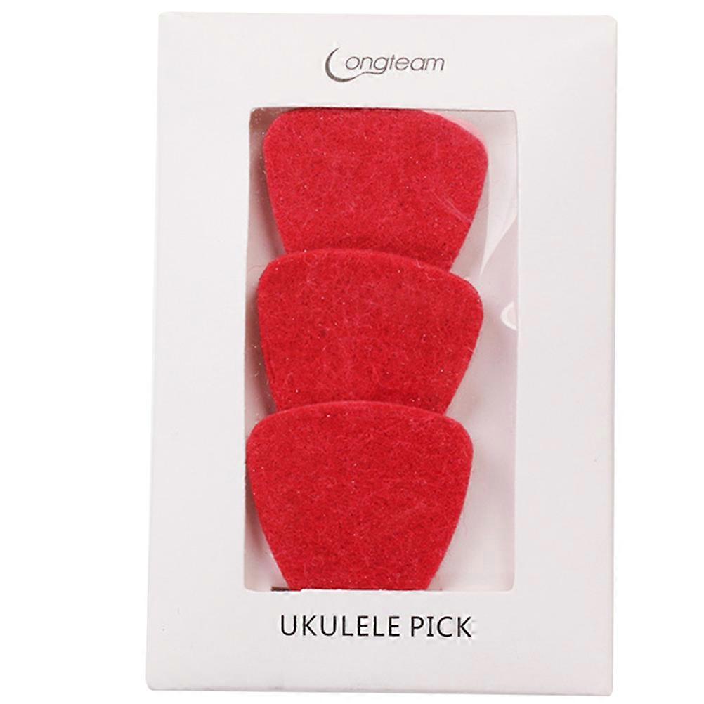 Wool Felt Guitar Pick for Guitar Use 3Pcs Lightweight Red Plectrums