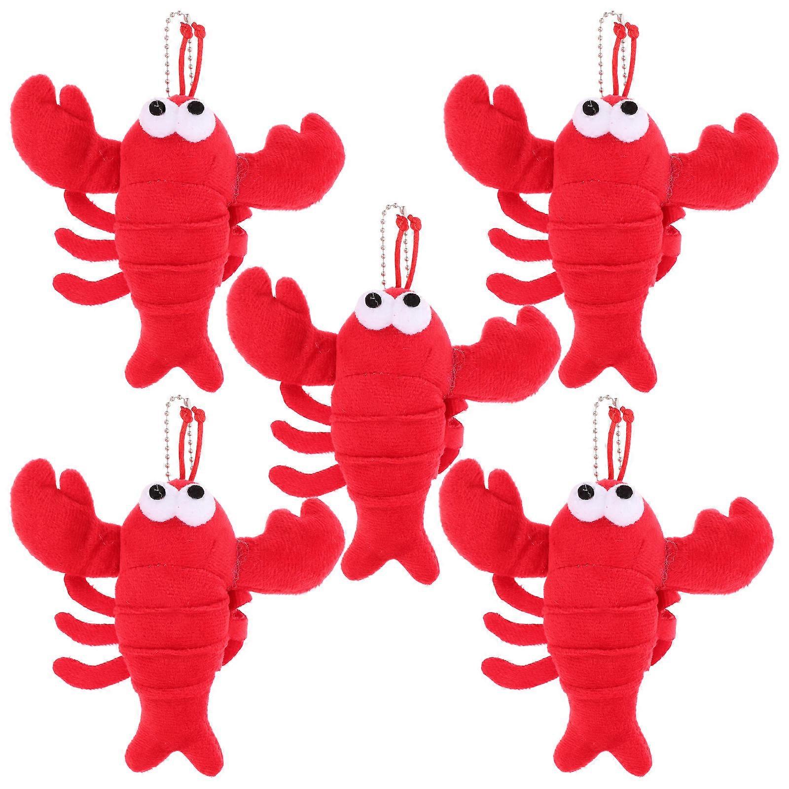 מחזיקי מפתחות קטיפה סרטן חמוד קסמי מחזיק מפתחות מצוירים מקסימים לנשים, חברים ומשפחה אביזרי תרמיל וארנק כיף (5 יחידות)