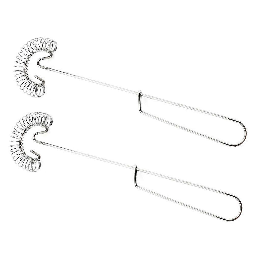 Spring Coil Stainless Whisks Milk Blending Baking 2Pcs Silver