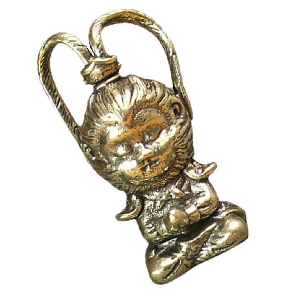 Golden Copper Monkey King Pendant for Decor Handcrafted Symbol of Bravery and Wisdom 1 Piece