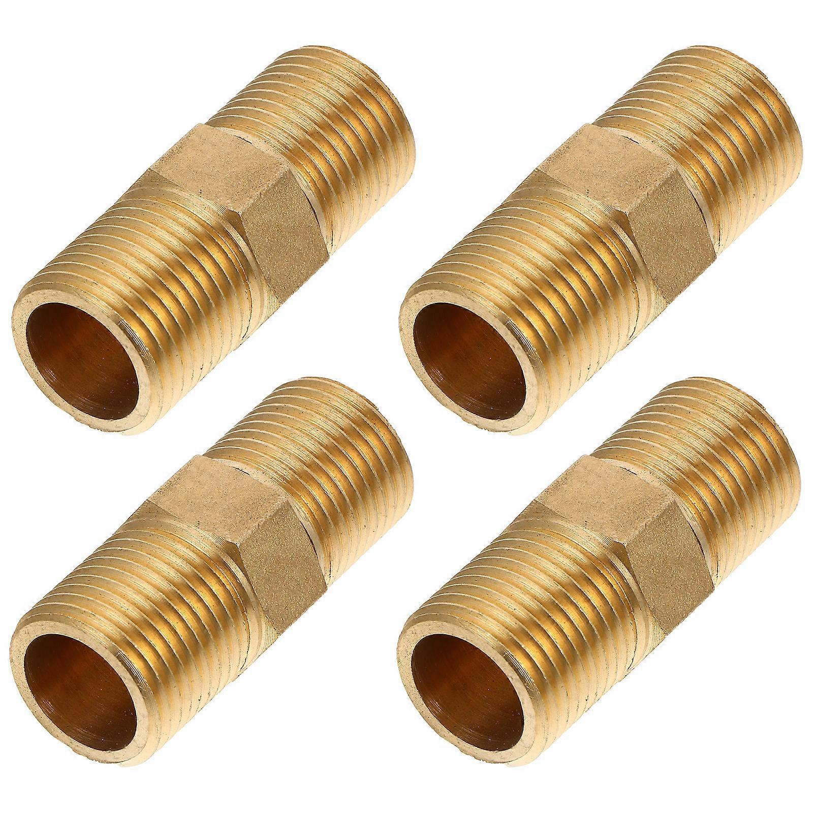 Adapter Pipe Fitting 4Pcs Brass Quick Release Design For Everyday Usage Liquid Or Gas Transmission Golden Color 1/2 Inch NPT