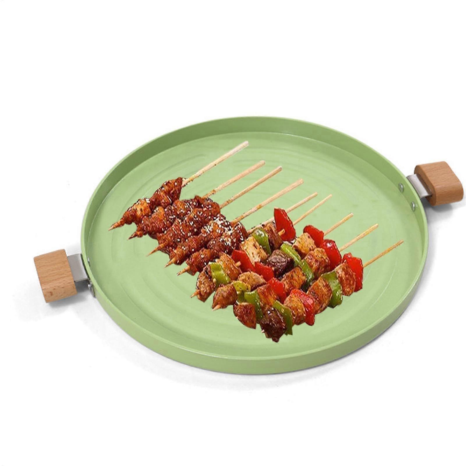 Camping Grill Pan | Non-Stick Smokeless Frying Pan | Lightweight Portable Cooking Pan with Handle for Meat and Fish