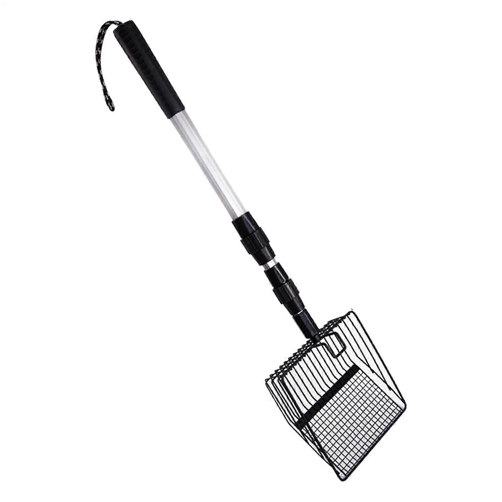 Litter Scoop Sifter Expandable Scoop with Long Handle, Adjustable Fine Mesh Scoop Large Clump Scooper for MultiCat Homes, Black