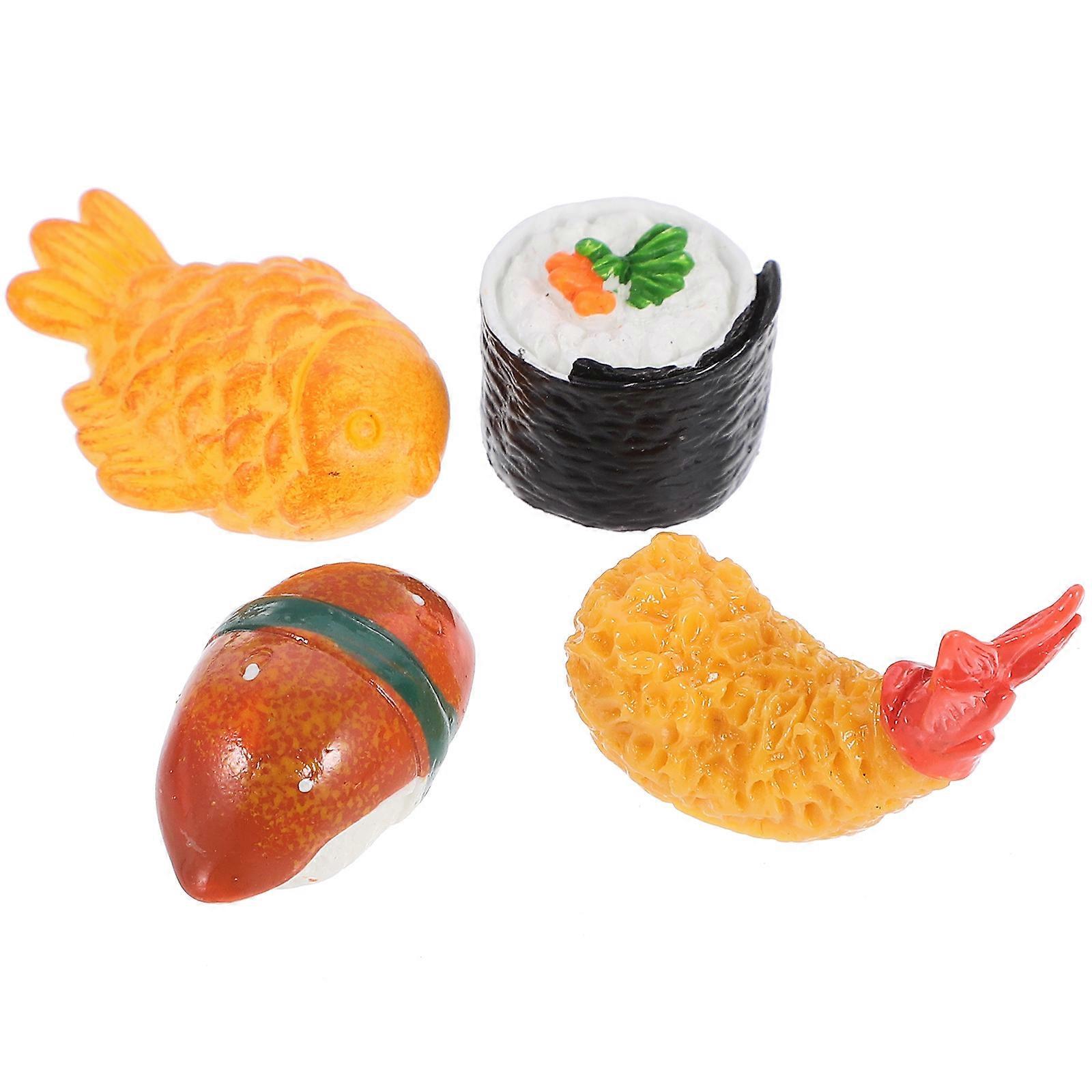 Miniature Snack Model Simulated Japanese Food For DIY Enthusiasts 4Pcs Assorted Color Resin Tabletop Setting