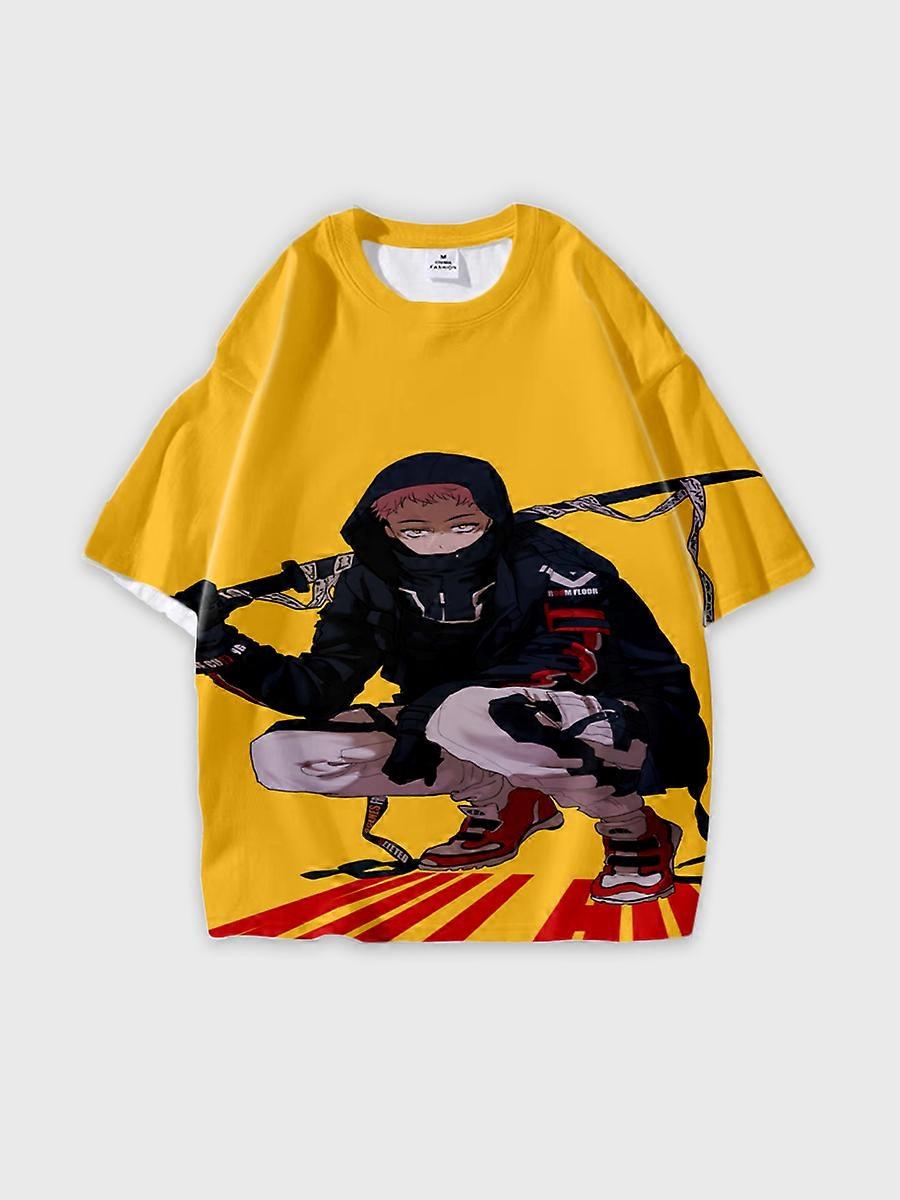 T-shirt round neck Character Pattern loose short sleeve P2785