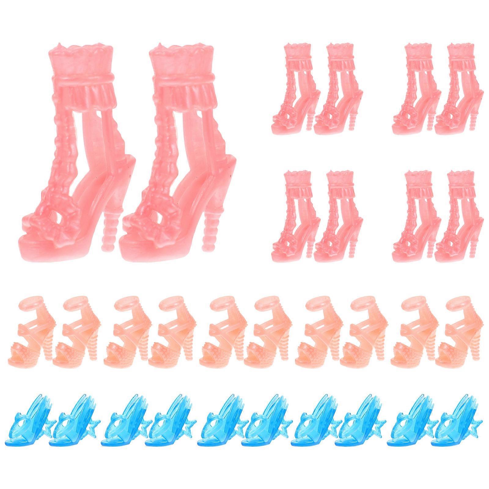 15ペアミニドールシューズ装飾アクセサリー人形DIY工芸品ホームミニチュアハウスデコレーションのための耐久性のあるシミュレートハイヒール