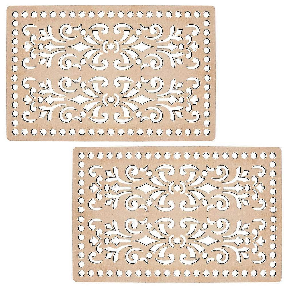 Wooden Rectangle Crochet Bag Bottom Base for DIY Knitting – Durable Hollow Out Craft Material for Handmade Bag Making – Suitable for Beginners and