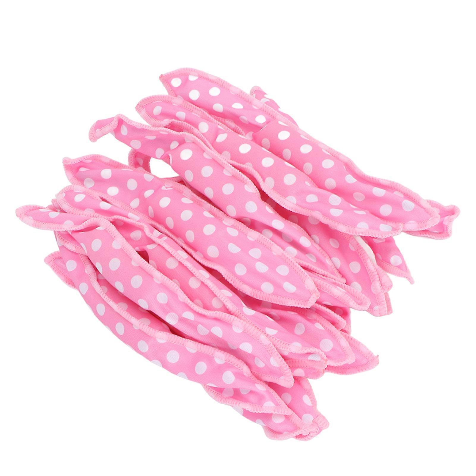 20pcs Hair Curler Rollers Flexible Soft Sponge DIY Night Sleep Hair Styling Tools Pink