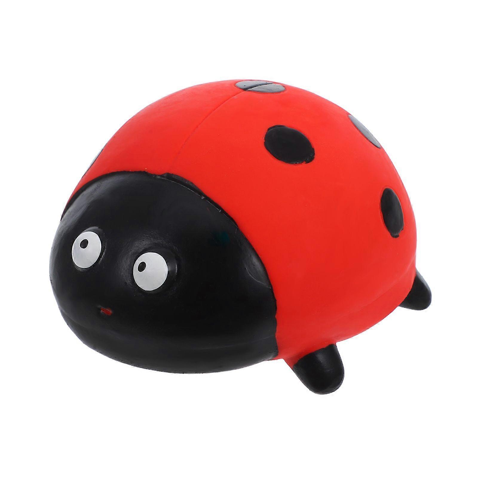 Latex Pet Chew Toy for Dogs and Cats Squeaky Ladybug Design Suitable for Puppy Teething and Interactive Play Ideal Present for Pets