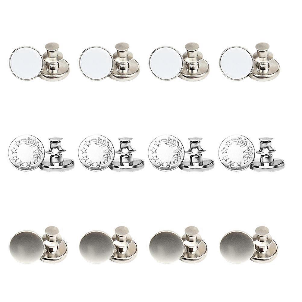 Universal Buckles for Jeans Adjustable Button Waistband Button Simple Design Pants Accessory 1.7x1.7x1.2cm 30Pcs