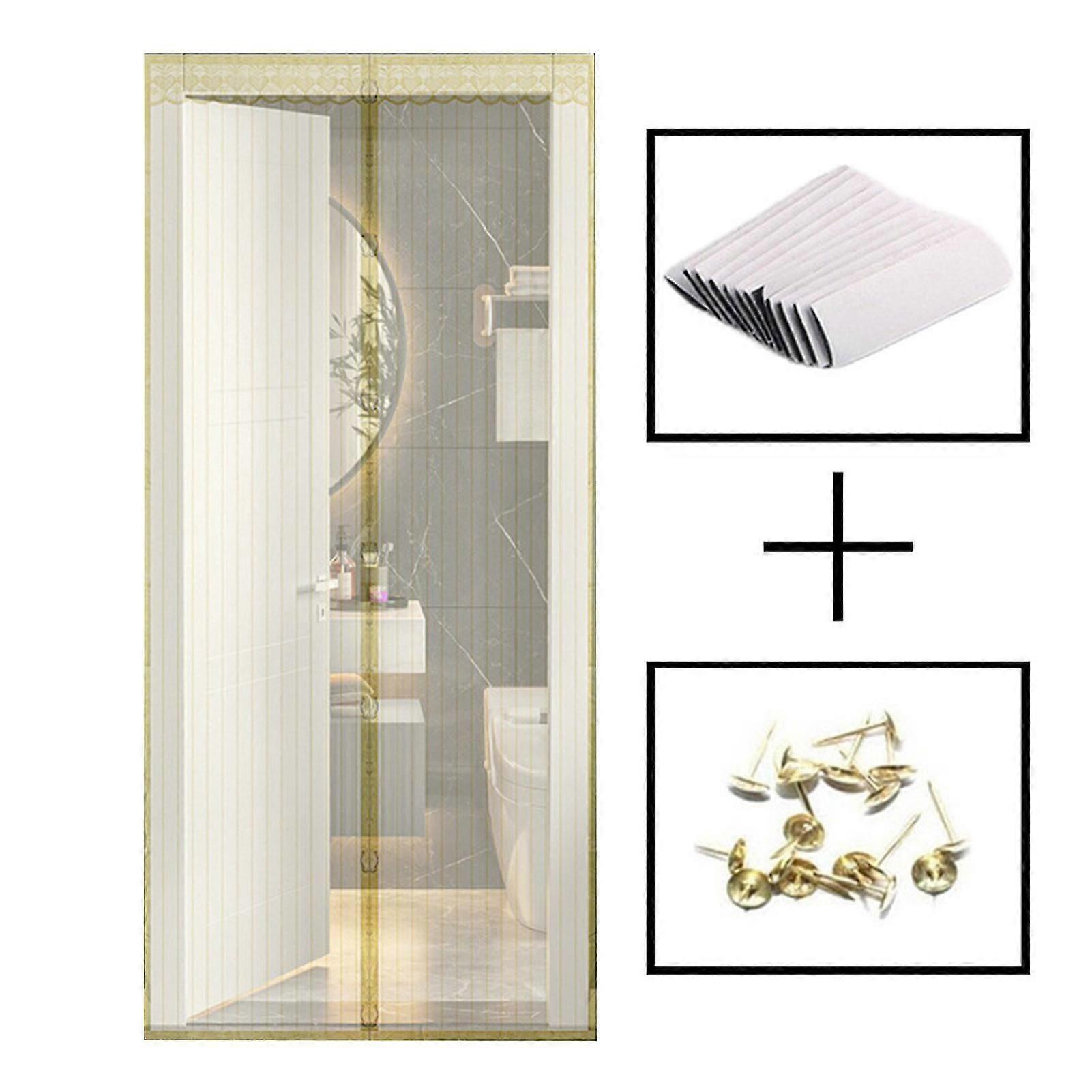 Magnetic Soft Mesh Screen Door Curtain Reinforced Magnetic Screen Door Net for Home Use