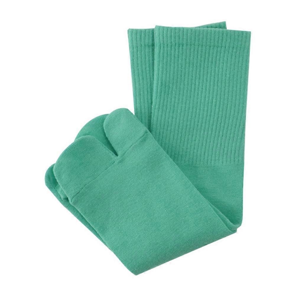 Clog Socks For Women Two-Toed Socks Green Color Breathable Comfortable 1Pair