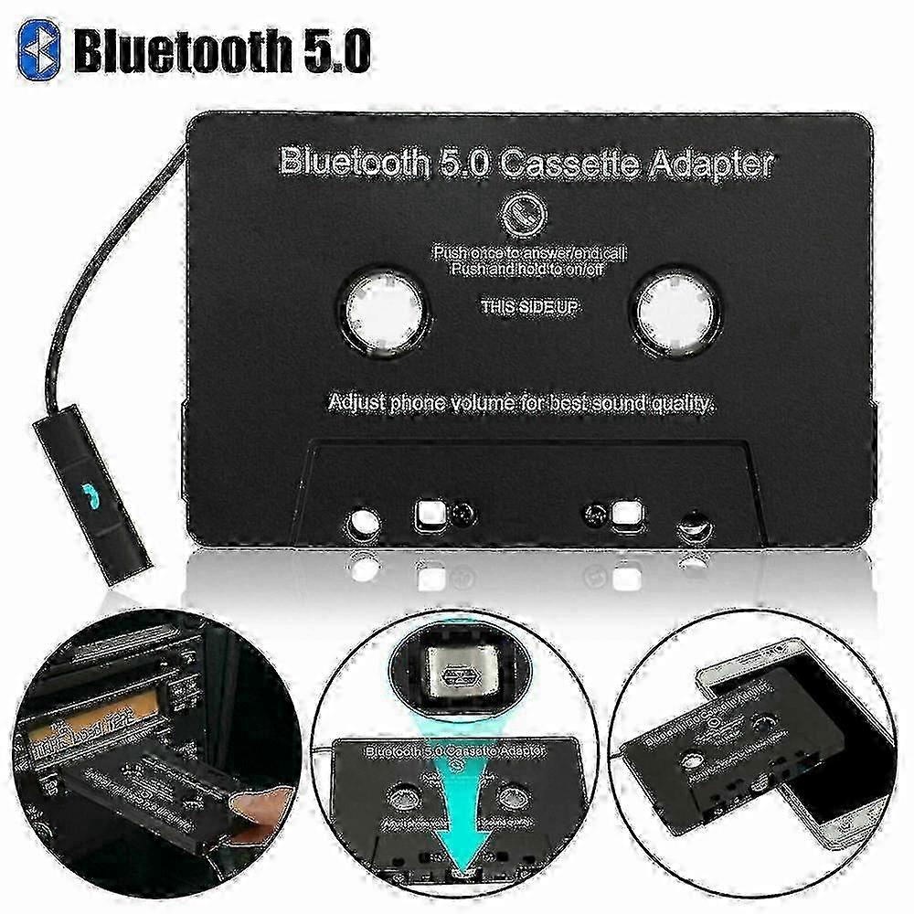 Bluetooth cassette adapter for car audio with Aux and tape player