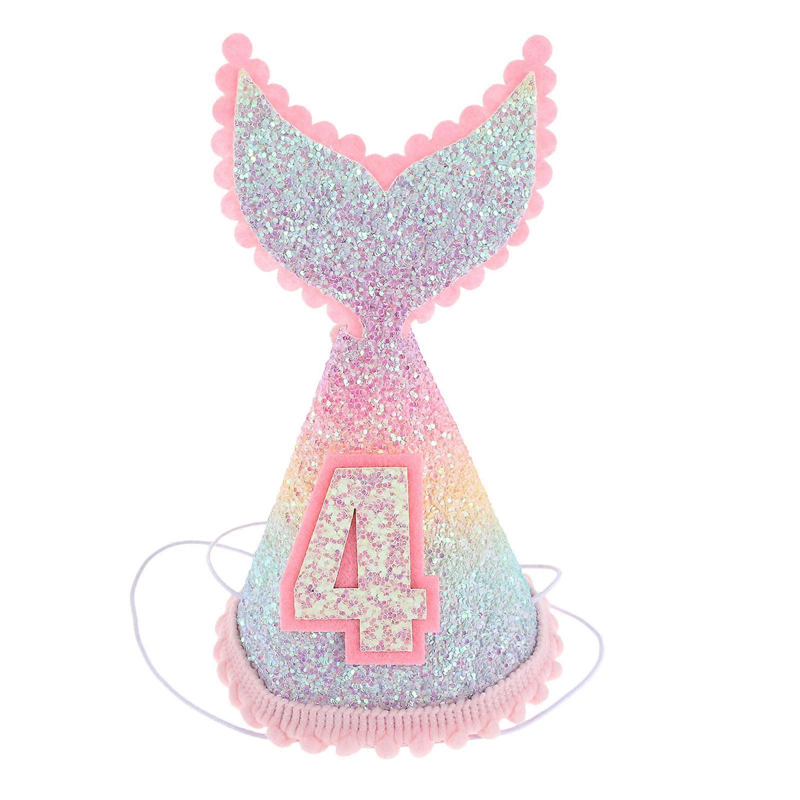 Rainbow Gradient Mermaid Tail Birthday Hat Soft Cloth Party Accessory with Vibrant Colors for Costumes and Celebration Events