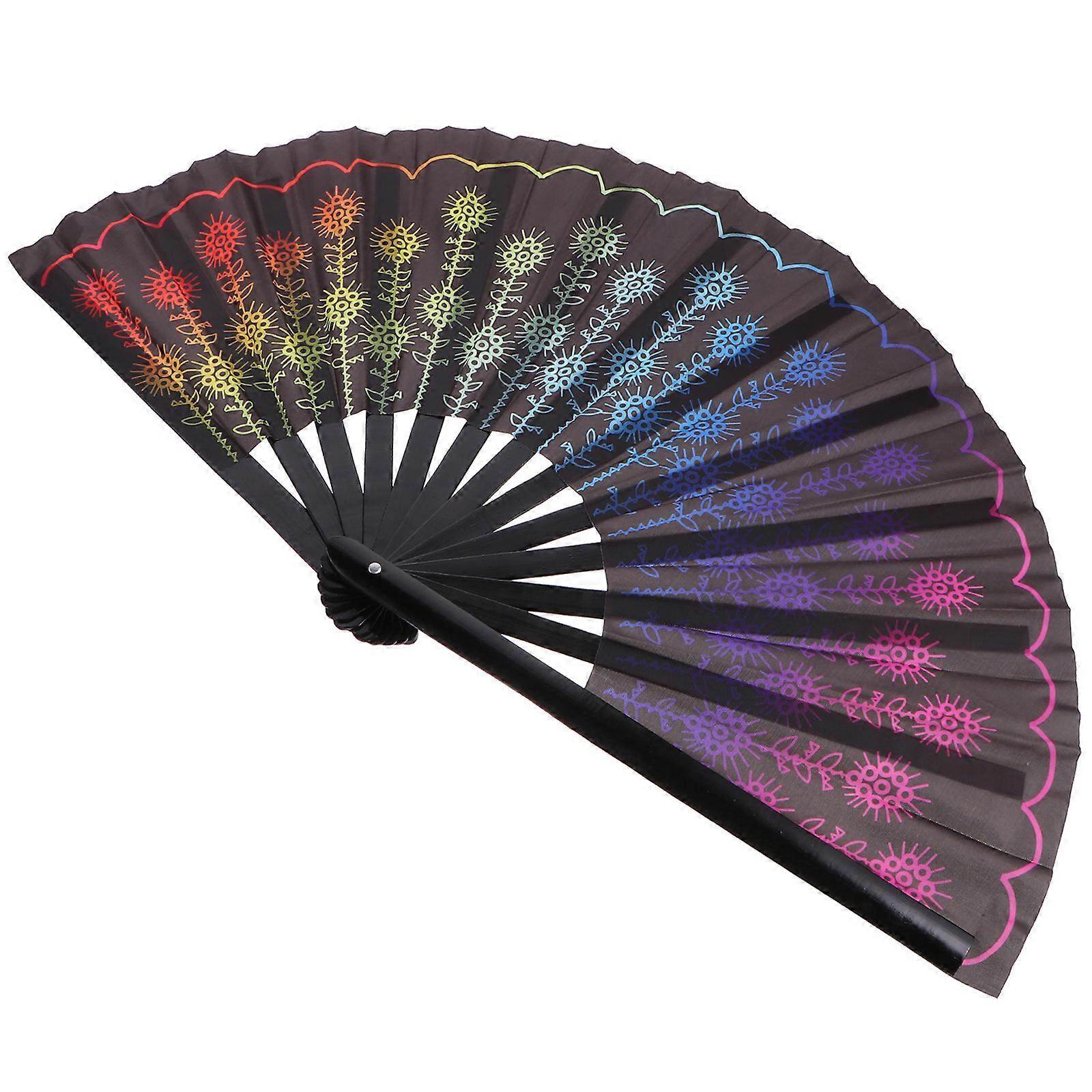 Delicate Peacocks Tail Design Foldable Fan in Assorted Colors for Decoration Use Made of Polyester