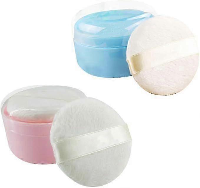 2 Pack Talkpoeder Bladerdeeg Doos met Applicator, Draagbare Lichaamspoeder Bladerdeeg en Container, Baby Poeders Dispenser Container voor Bad en Reizen, Ideaal voor
