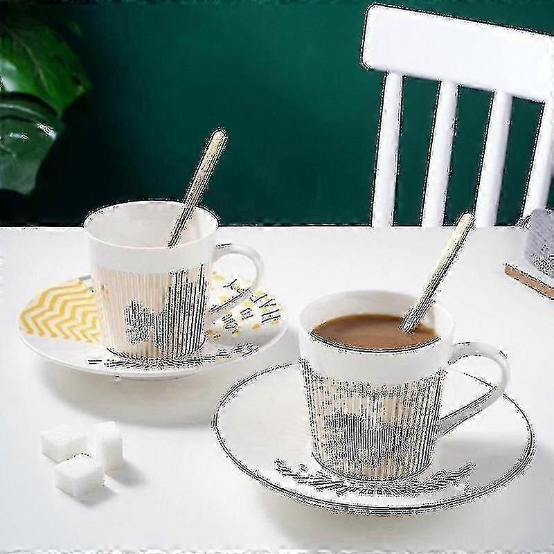 クリエイティブホースアナモフィックカップミラー反射カップハチドリマグLuychoコーヒーティーセットコーストXc-ss付き