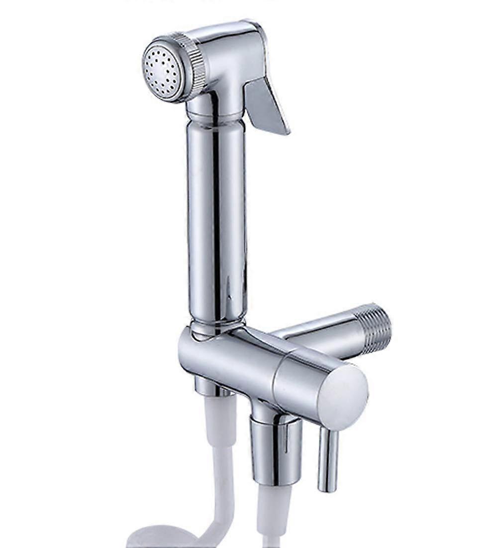 Faucets, Shower, Toilet Set and Sprayer, Chrome Wall-Mount Bathroom Accessories With Pipes and Valves