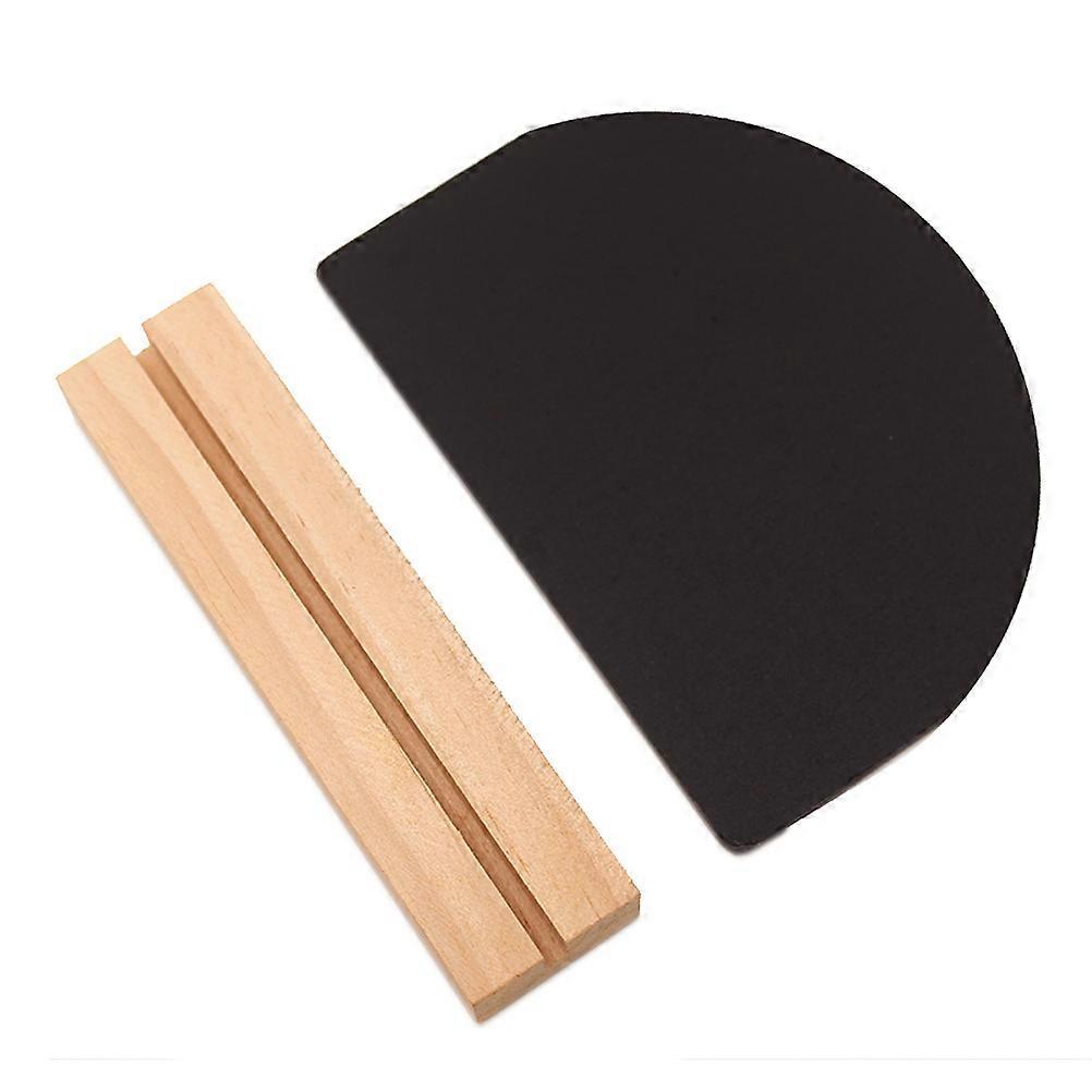 4Pcs Double Sided Wooden Blackboard Message Board For Home Decoration And DIY Projects Black Semicircle Writing Ornaments