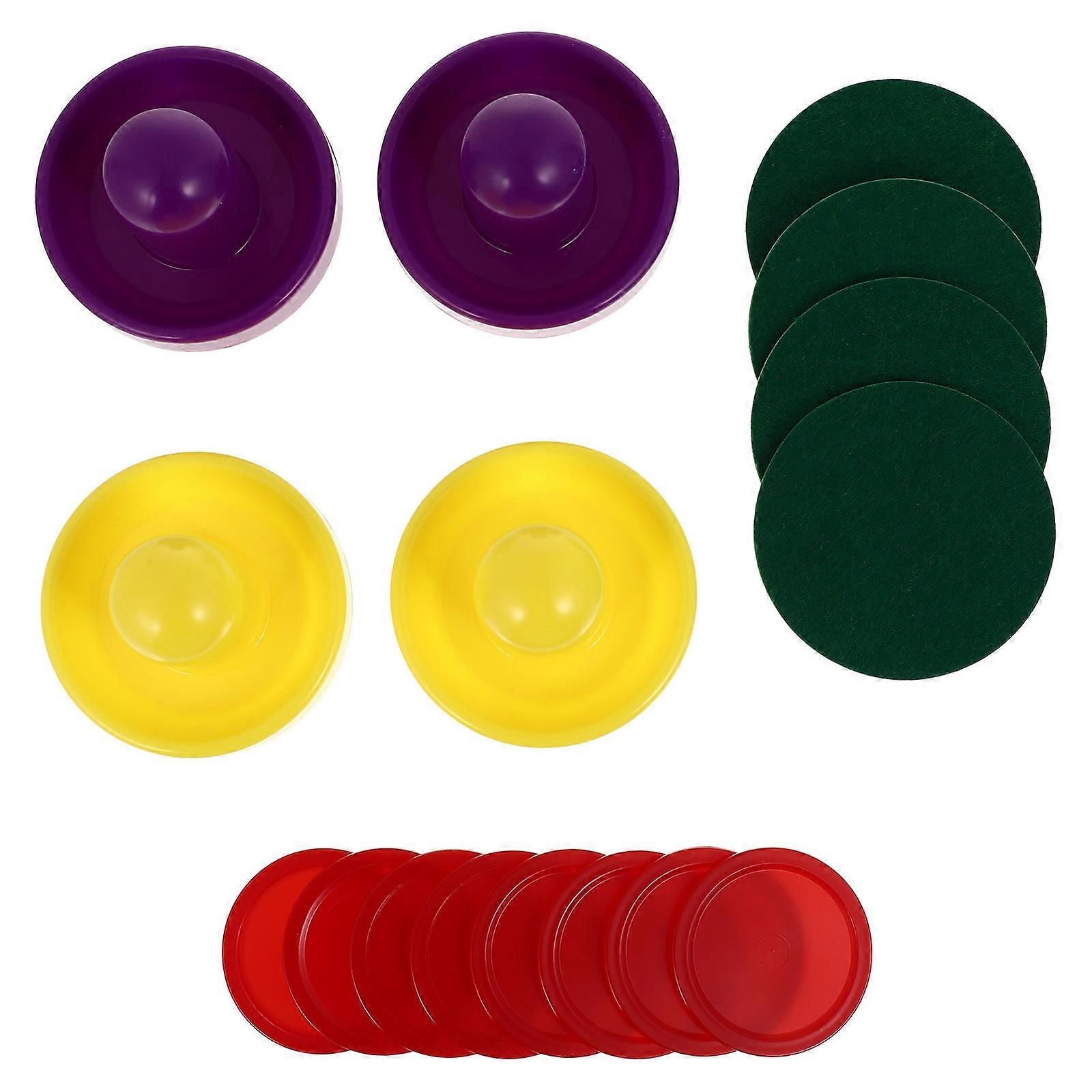Air Hockey Pucks & Paddles Replacement Set with Cloth Pads and Ball for Game Play
