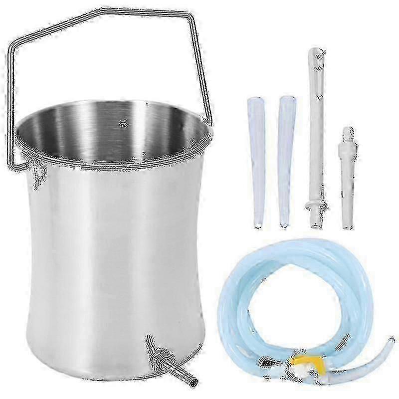 2L Health Stainless Steel Enema Bucket Suitable For Colon Cleansing Reusable Constipation Cleaning