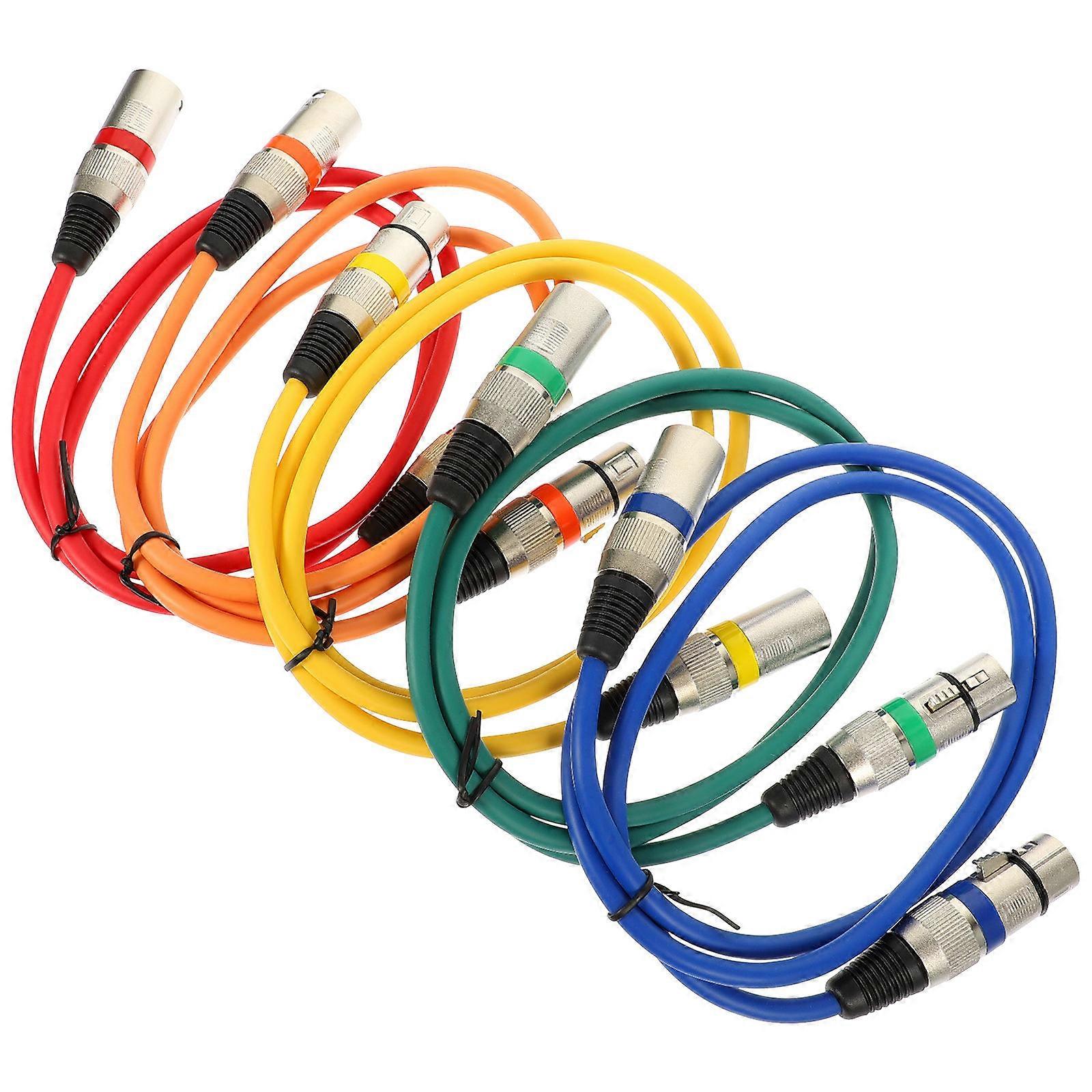 Microphone Cables 5Pcs Extension Wires For Audio Equipment 100Cm Long For Festive Occasions