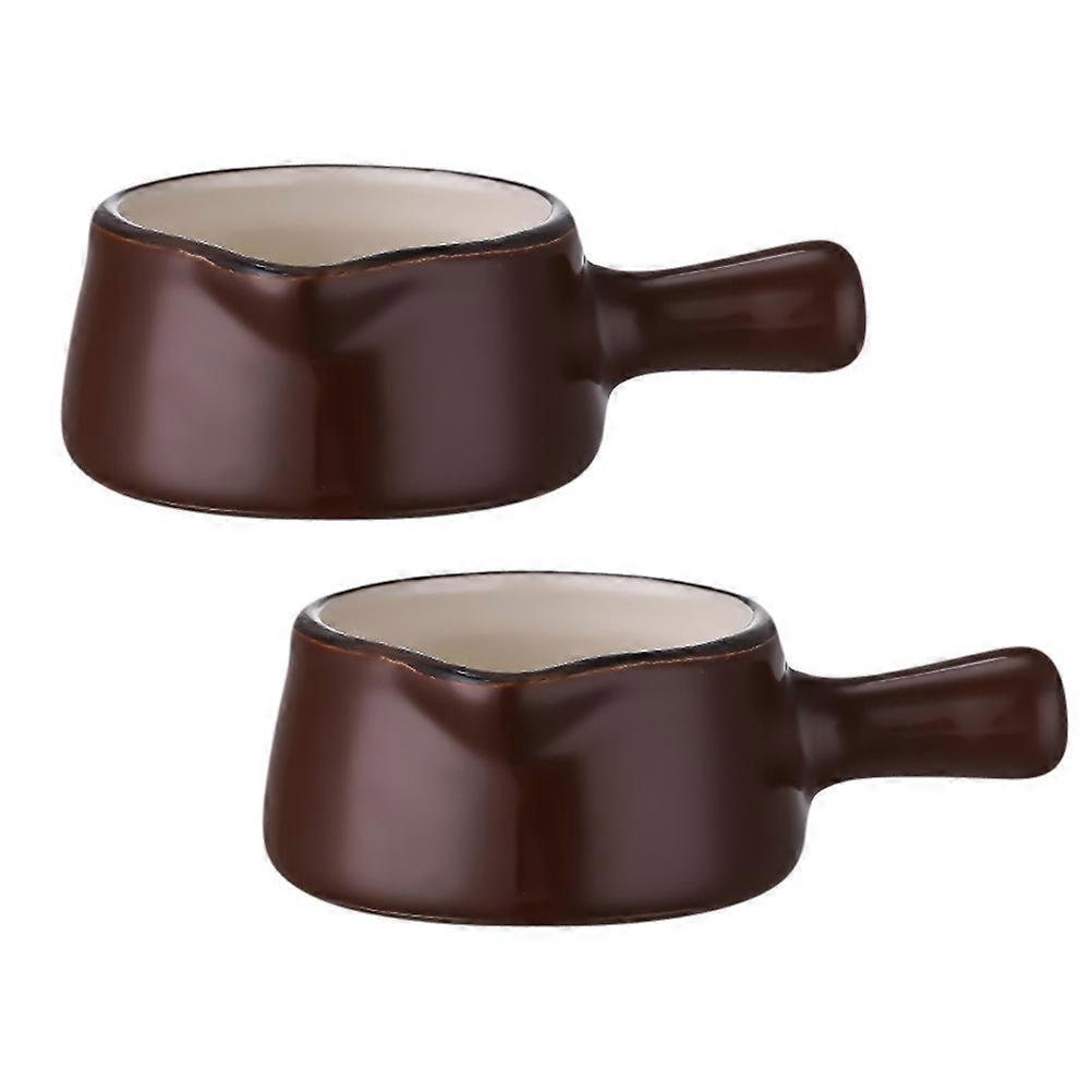 Brown Sauce Dishes with Stable Bottom for Kitchen Use Suitable for All Condiments 2 pcs