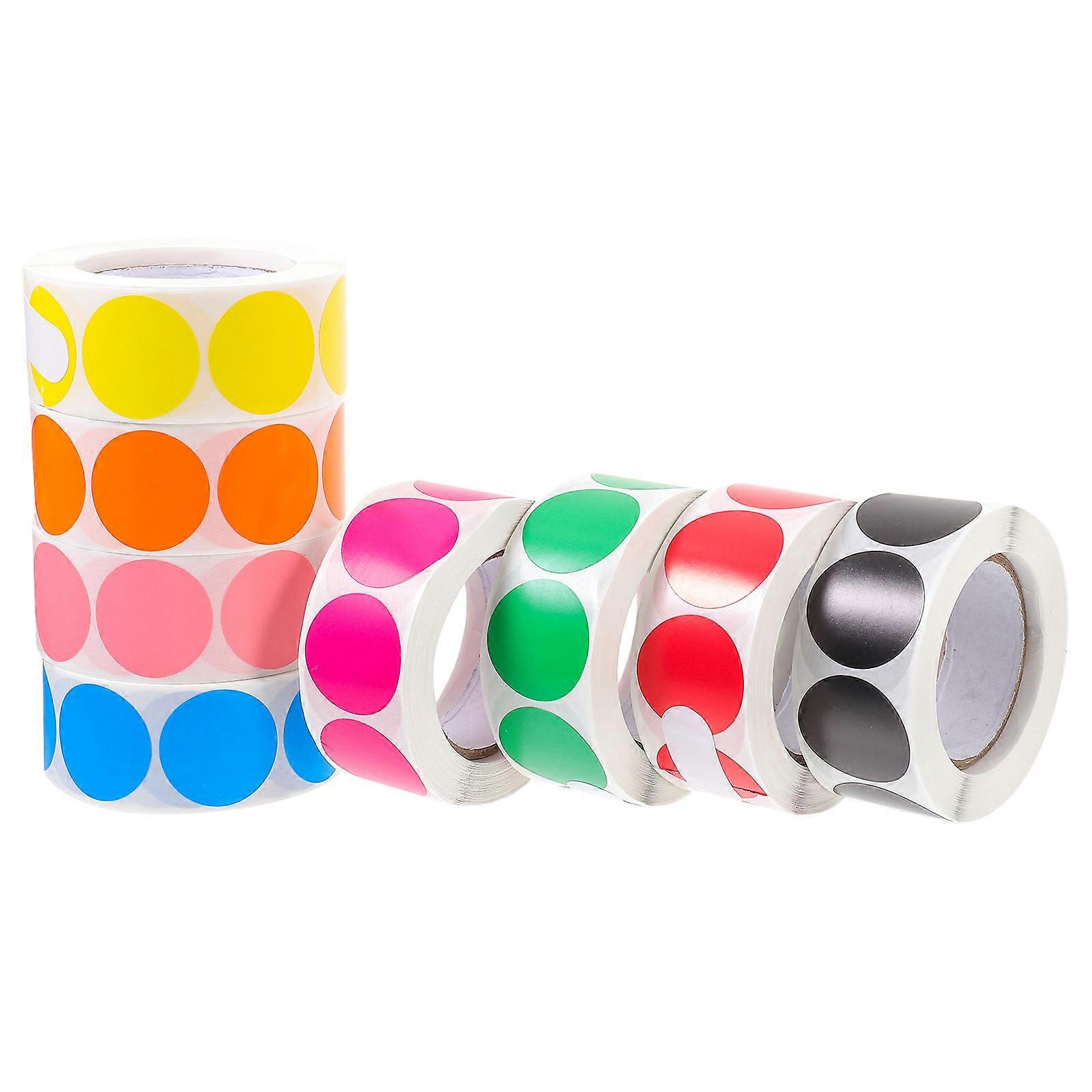 Colorful Dot Stickers For General Users 6.50X6.50X2.70cm Round Stickers Coding 8 Rolls