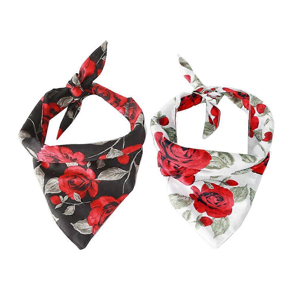 Protective Pet Collar Bib Designed With Rose Patterns Ideal For Dog Owners And Special Occasions 2Pcs