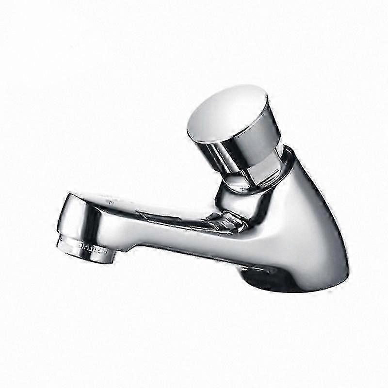 Chrome-Plated Self-Closing Faucet for Kitchen and Bathroom Sinks with Water-Saving Time Delay Feature